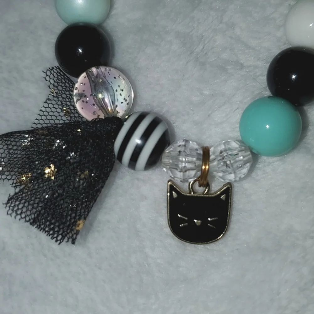 NWT Halloween Cat Charm Bracelet Size Big Kid 6.5